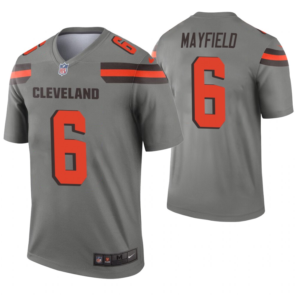 Men Cleveland Browns #6 Mayfield Nike grey Limited NFL Jerseys->houston astros->MLB Jersey